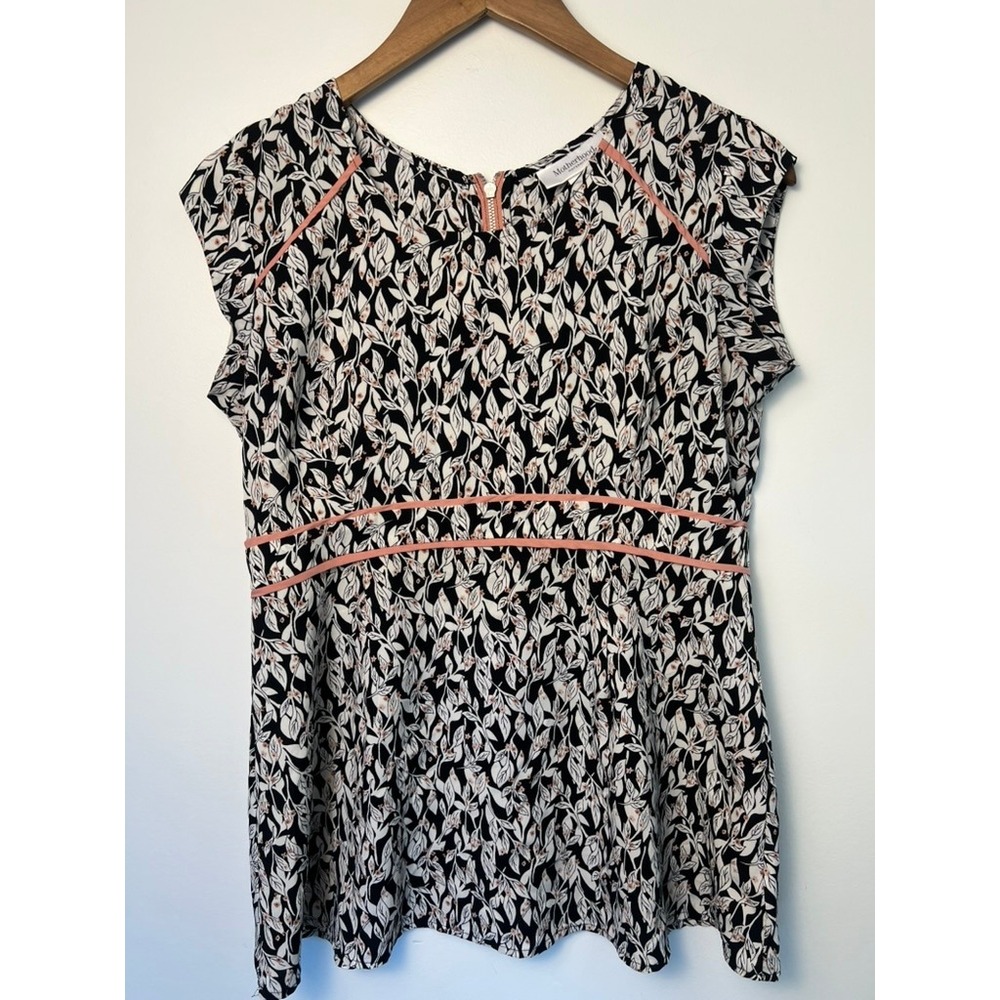 Motherhood Maternity SM Blouse Floral Empire Waist Office Summer Chic Vacation